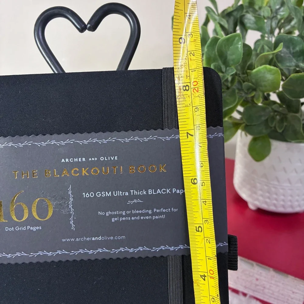 Archer and Olive The Blackout Book Dot Grid Journal 160 GSM Black Paper A5